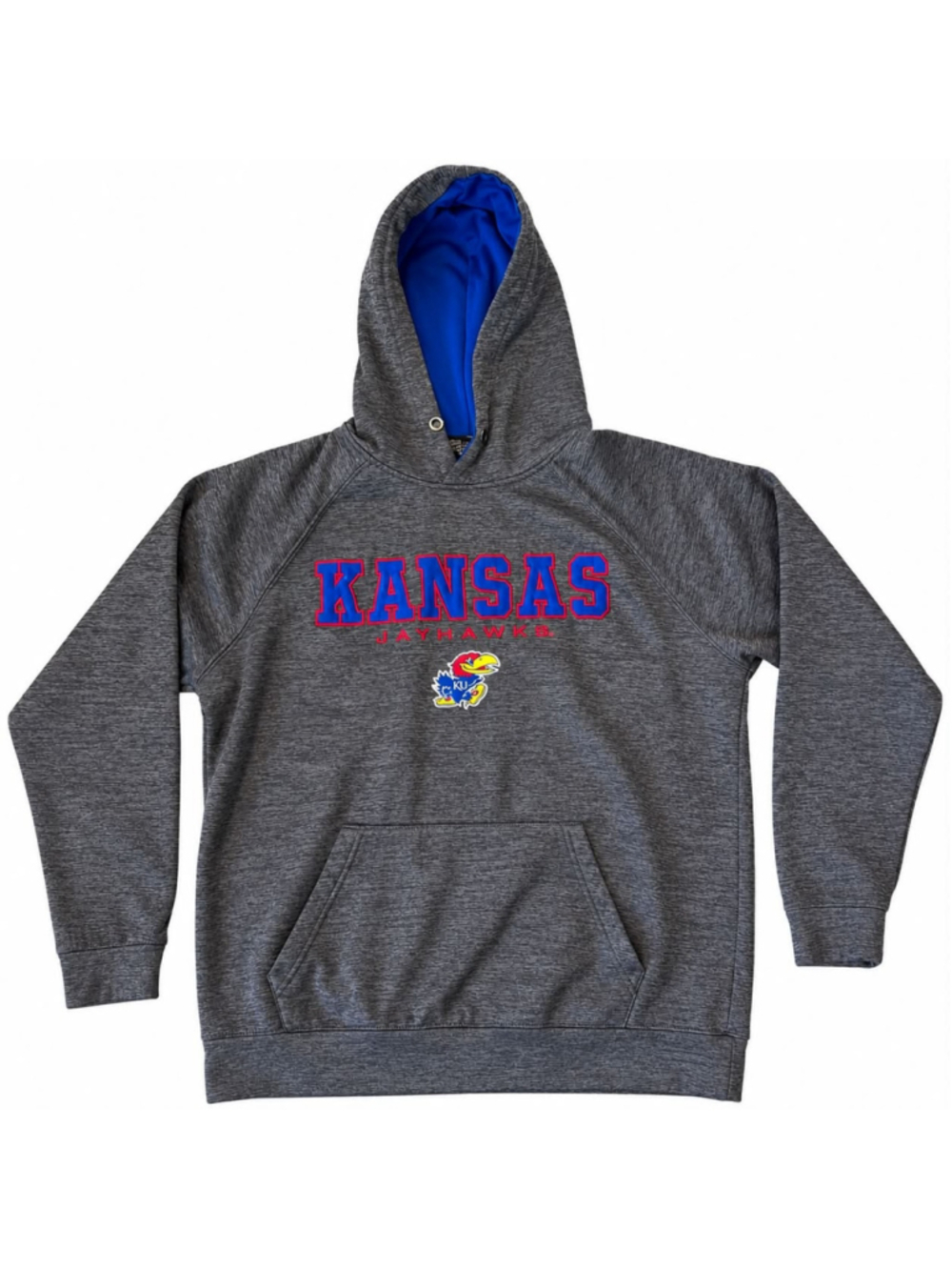 Colosseum Kansas Jayhawks Men's Hoodie Grey Blue Size L